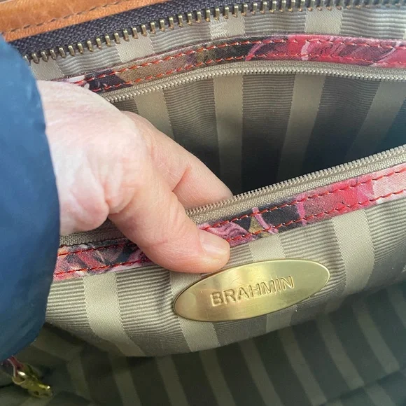 Brahmin leather Asher pink Hemingway pattern tote lightly used. - Picture 11 of 16